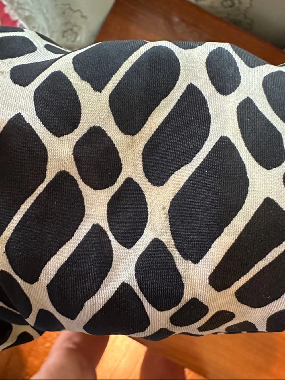 Vtg  Scarves by Vera Black & Tan Abstract Graphic Print Silk‎ Infinity Scarf